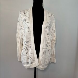 NWT Lucky Brand Cardigan Sweater Women’s Small Slightly Off White Knit Open